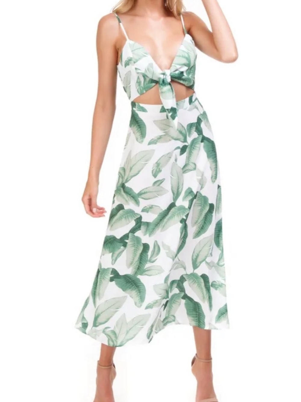 Show Me Your MuMu Moby Tie Dress in color Palmtini